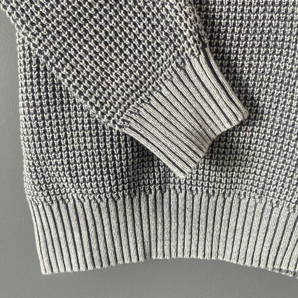 Hudson Men’s Knit Sweater Small Textured Waffle Weave Pullover Neutral Gray - Picture 5 of 12